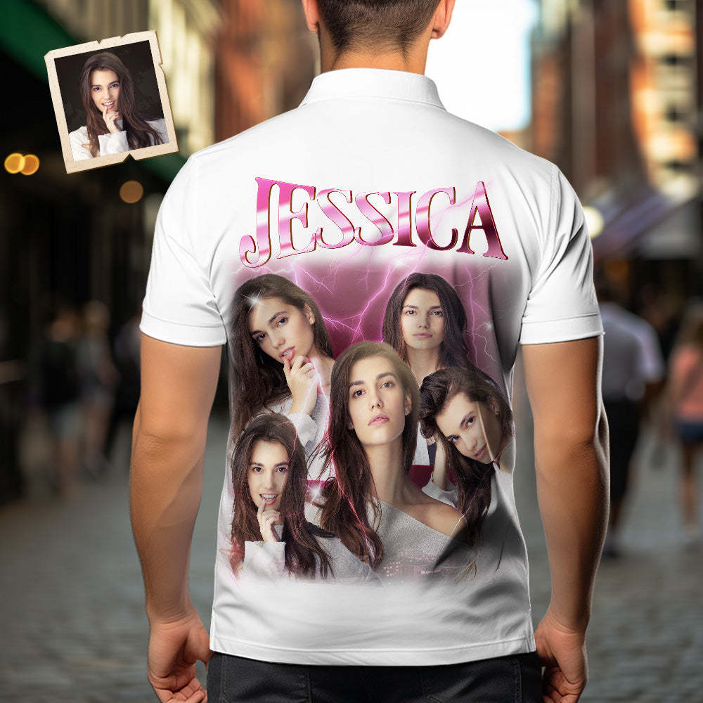 Custom Photo and Text Hawaiian Shirts Personalized Photo Gift Men's Vintage Personality Lightning Shirts