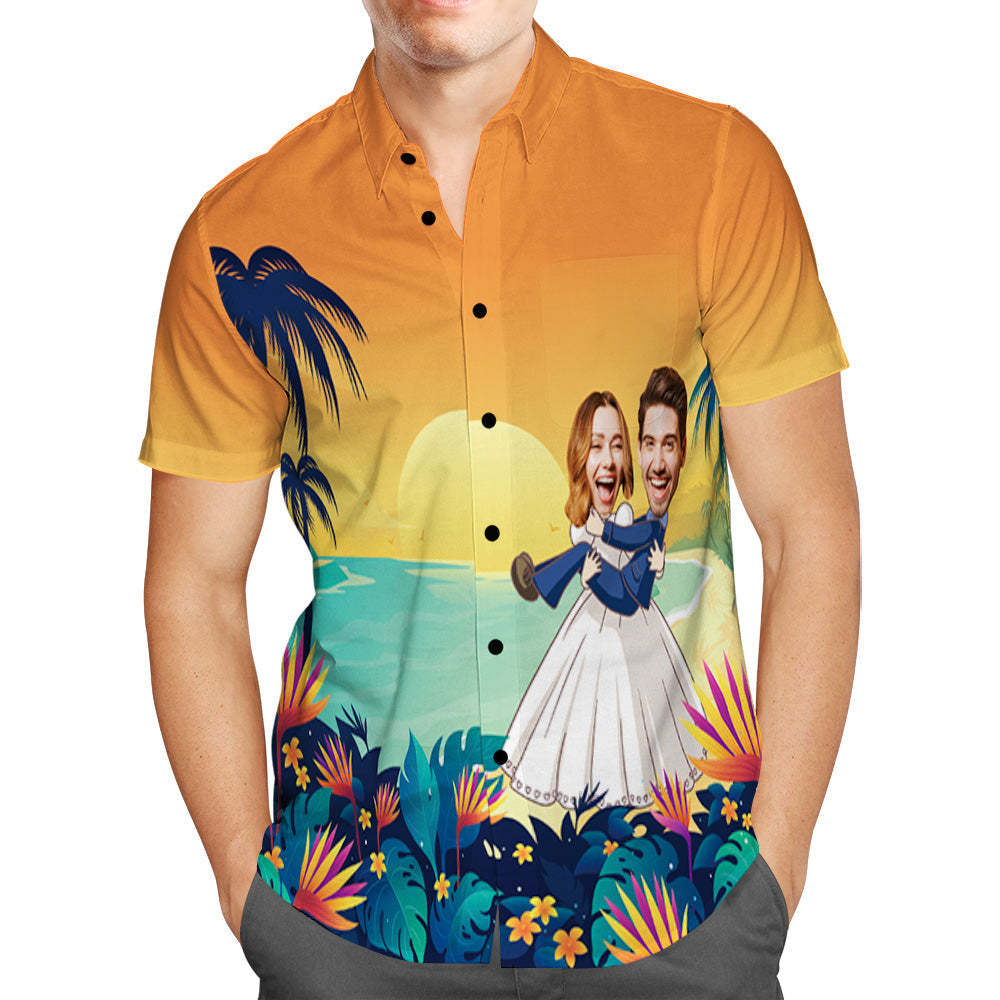 Personalized Hawaiian Shirt Romantic Wedding Photo Hawaiian Shirt