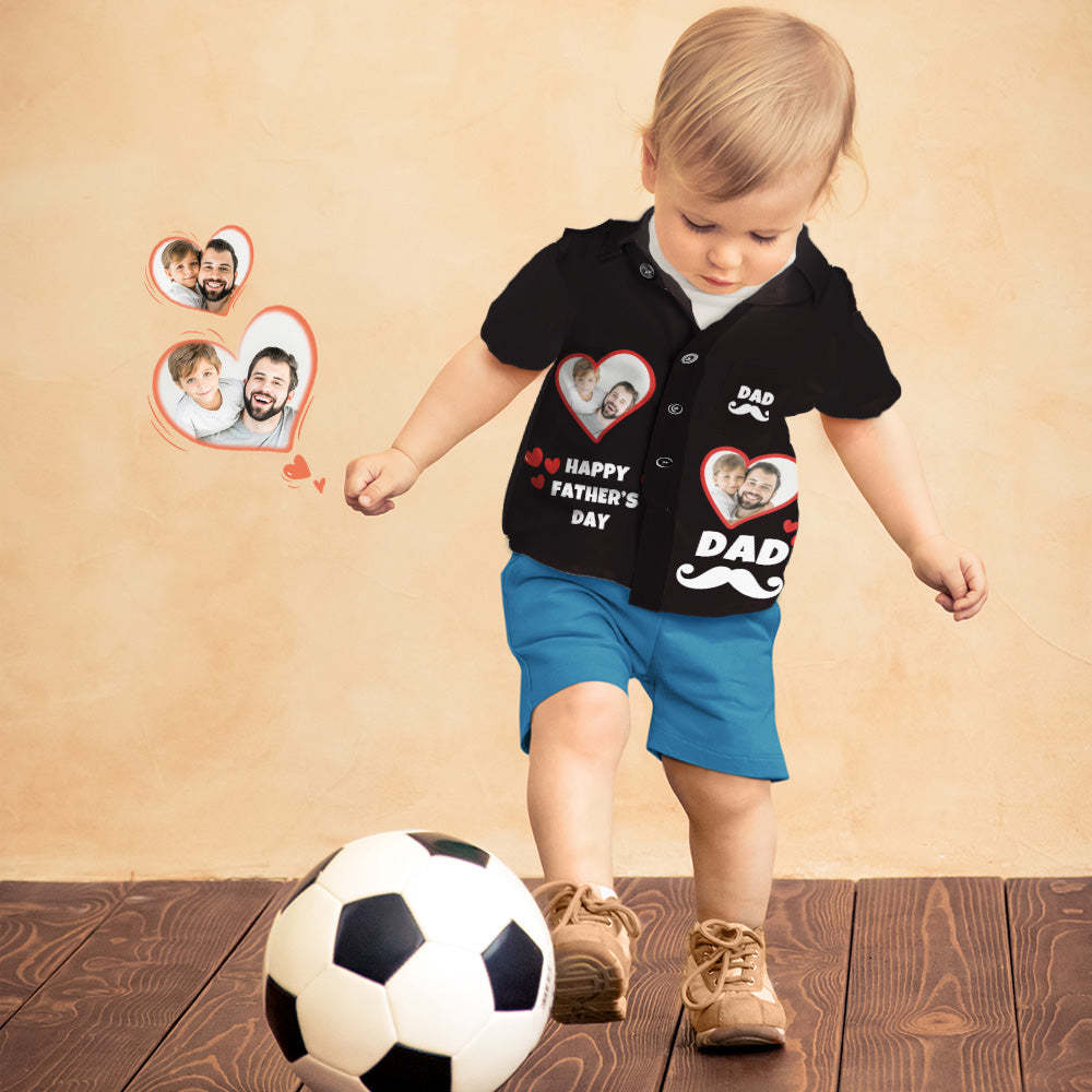 Custom Photo Hawaiian Shirt Personalized Father and Son Hawaiian Shirt Gift Father's Day Gift - FaceSocksUSA