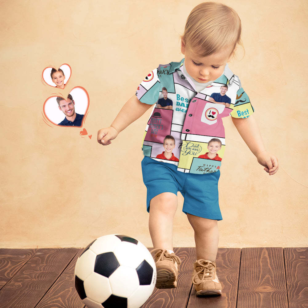 Custom Photo Hawaiian Shirt Personalized Father and Son Hawaiian Shirt Father's Day Gift - FaceSocksUSA