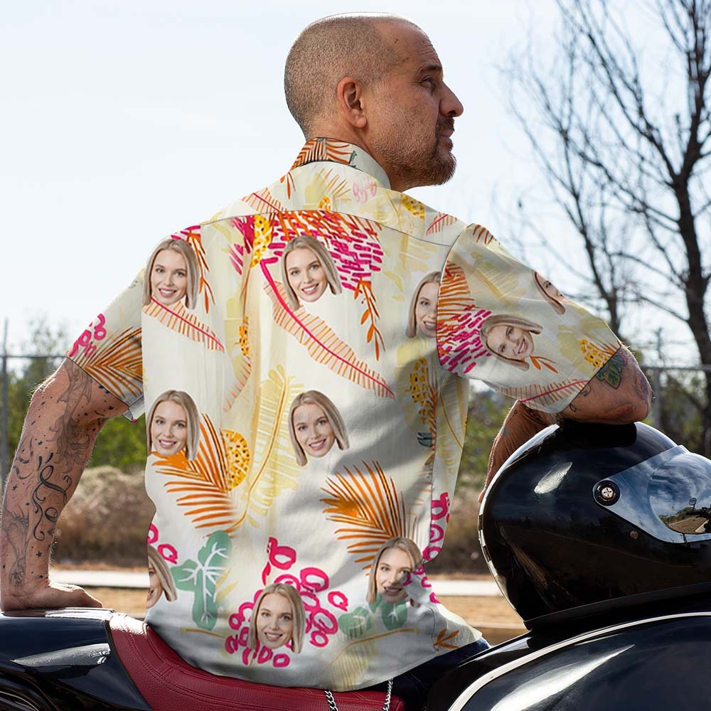 Custom Face Hawaiian Style Pineapples Shirt Family Matching