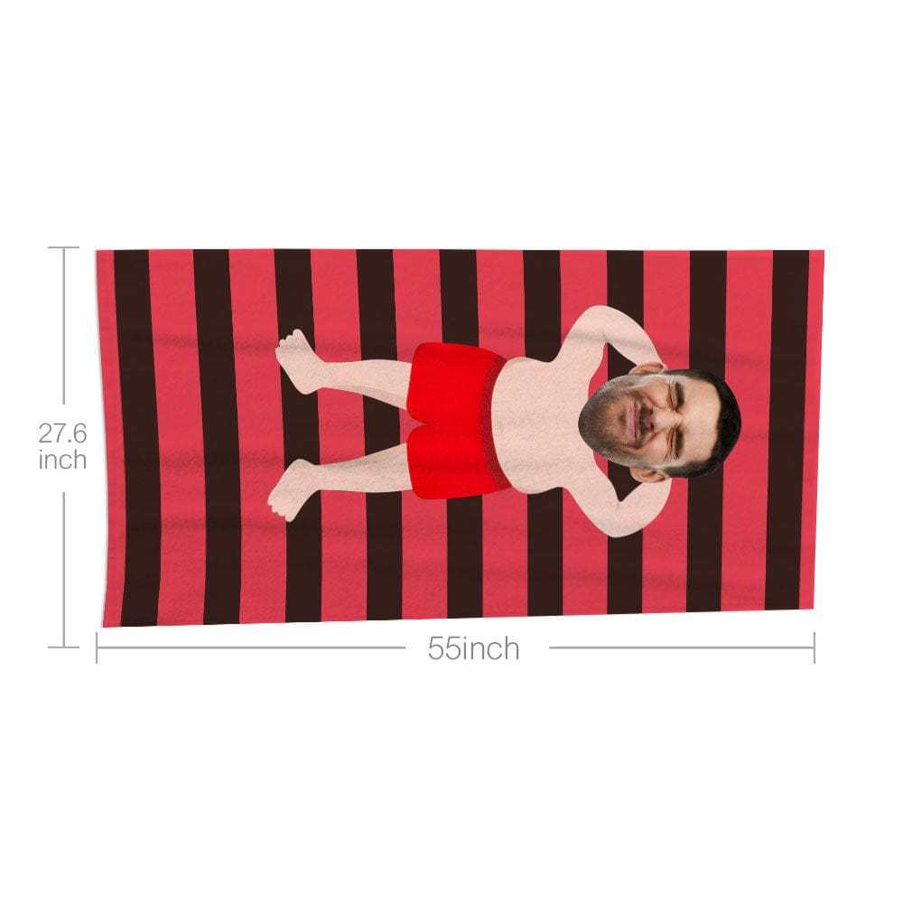 Custom Face Beach Towel Personalized Plus Size Man Beach Towel Funny Gift for Summer - GiftLab