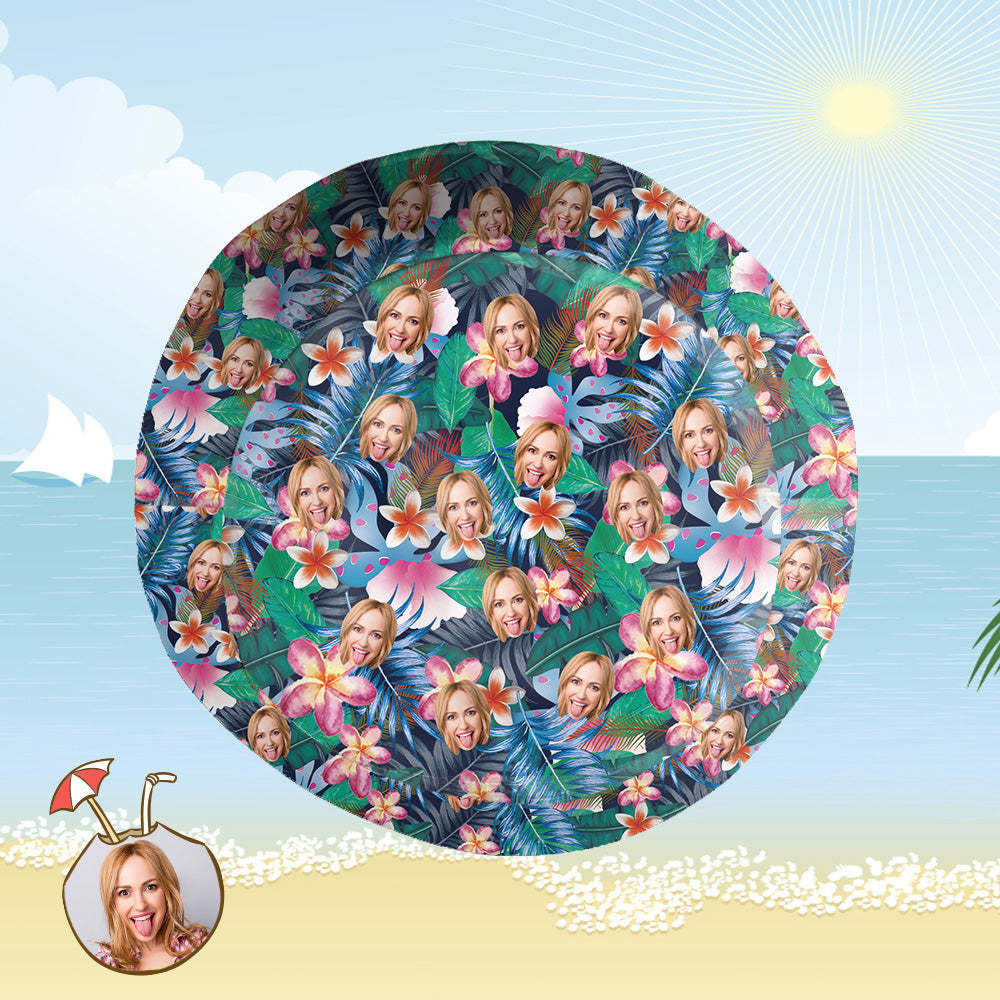 Custom Bucket Hat Personalized Face All Over Print Tropical Flower Print Hawaiian Fisherman Hat - Fashion Flowers	 - FaceSocksUSA