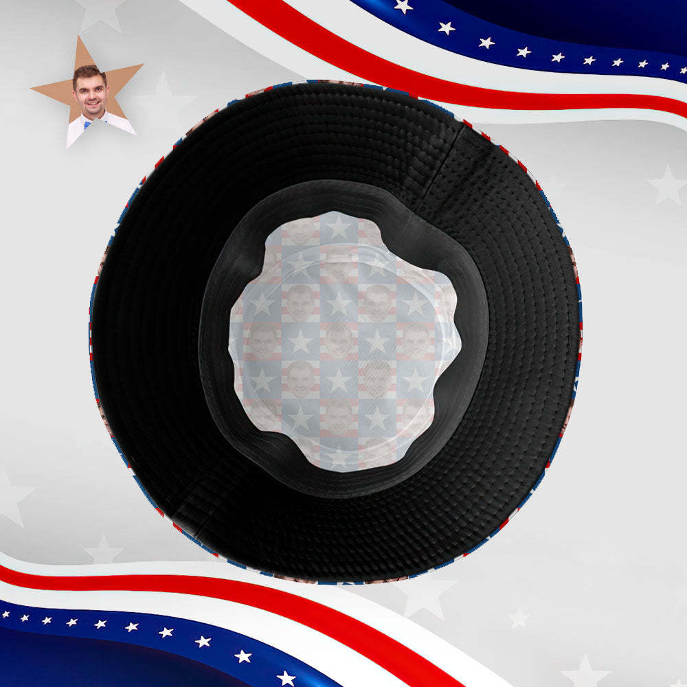 Independence Day Custom Bucket Hat Face Unisex Fisherman Hat Summer Hat the Fourth of July