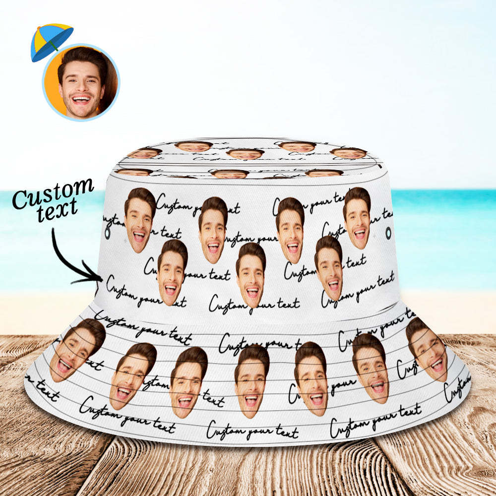 Custom Face Bucket Hat Personalized Unisex Summer Sun Hat Fisherman Cap - FaceSocksUsa