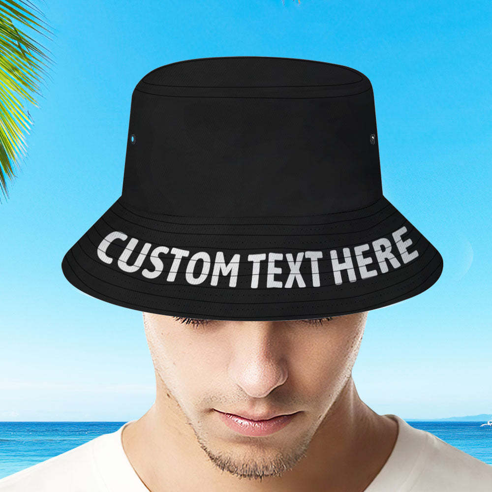 Custom Bucket Hat with Text Unisex Fisherman Hat Summer Hat	 - FaceSocksUSA