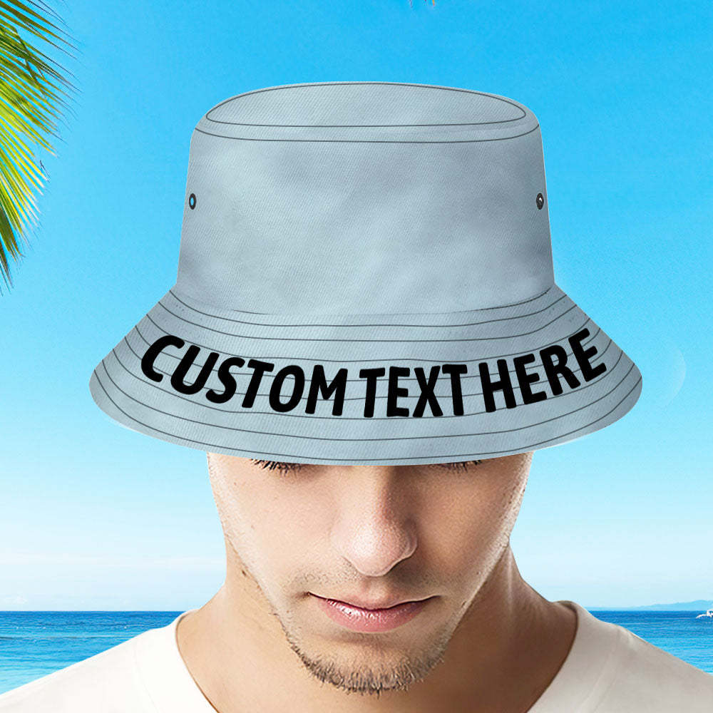 Custom Bucket Hat with Text Unisex Fisherman Hat Summer Hat	 - FaceSocksUSA