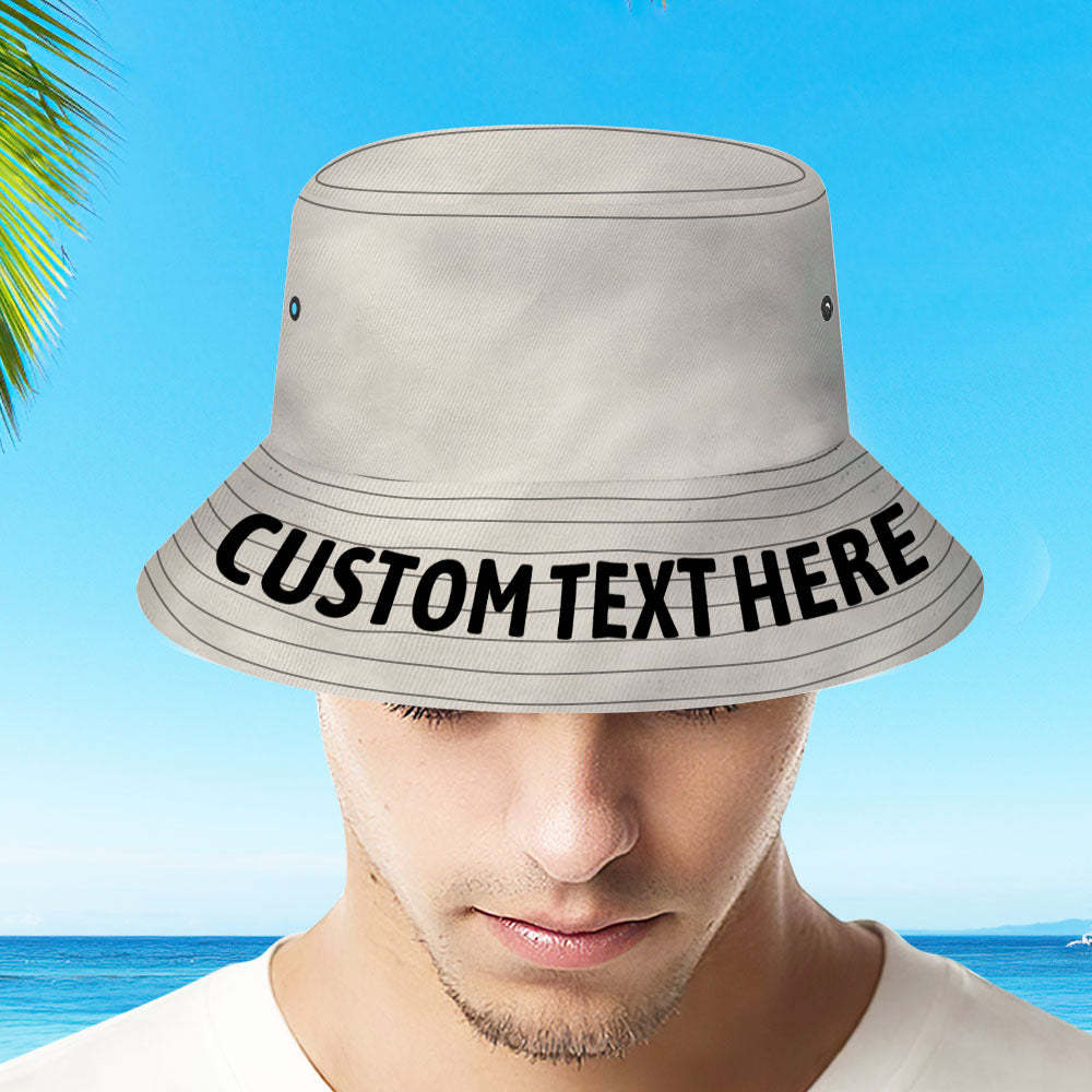 Custom Bucket Hat with Text Unisex Fisherman Hat Summer Hat	 - FaceSocksUSA
