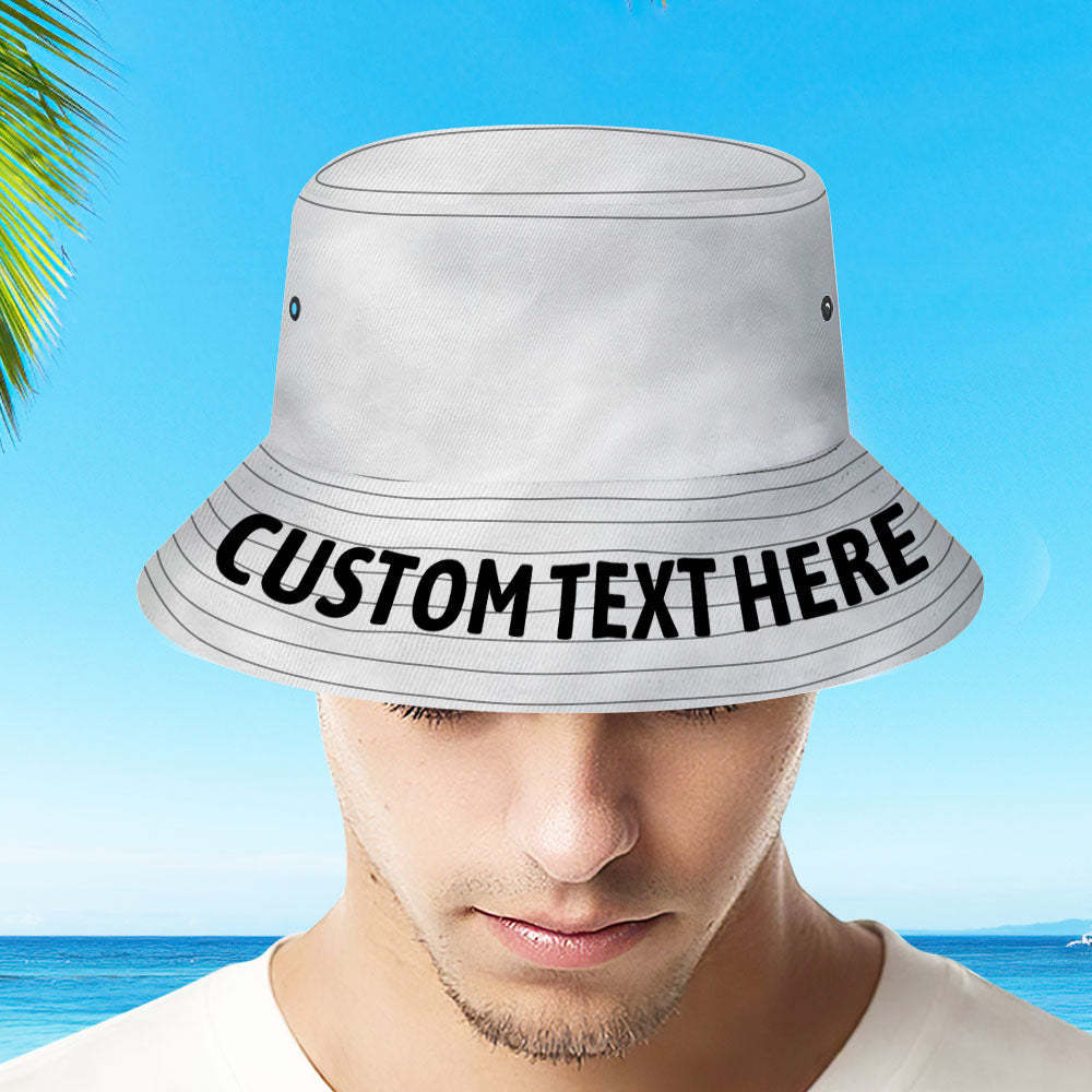 Custom Bucket Hat with Text Unisex Fisherman Hat Summer Hat - FaceSocksUSA