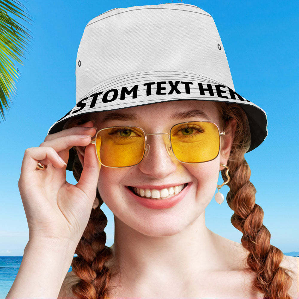 Custom Bucket Hat with Text Unisex Fisherman Hat Summer Hat	 - FaceSocksUSA