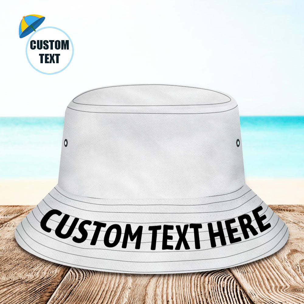 Custom Bucket Hat with Text Unisex Fisherman Hat Summer Hat - FaceSocksUSA