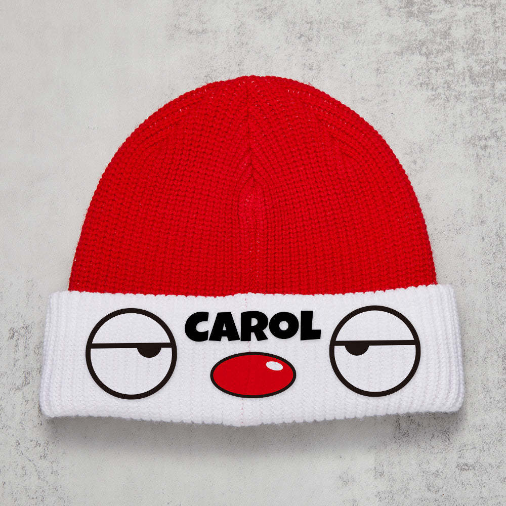 Custom Funny Beanie Hat Unisex Warm Knitted Hat Winter Hat Gift for Christmas - FaceSocksUsa