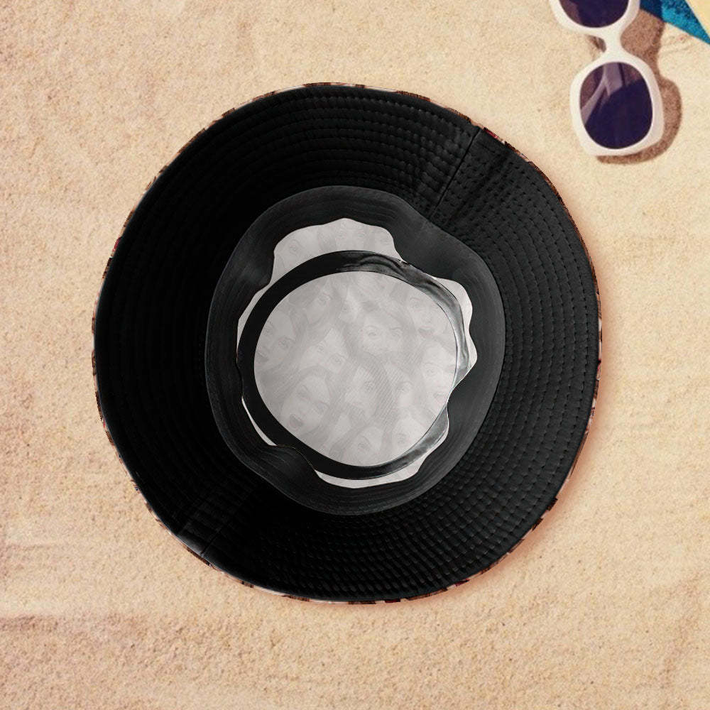 Custom Bucket Hat Unisex Face Mash Bucket Hat Personalize Wide Brim Outdoor Summer Cap Hiking Beach Sports Hats Gift for Lover-FaceSocksUSA