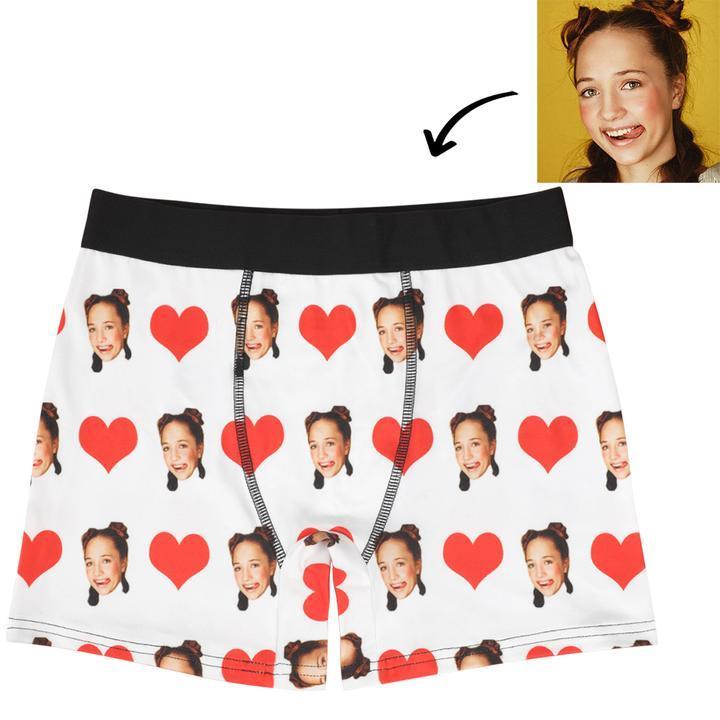 Custom Heart Boxer Shorts-FaceSocksUSA