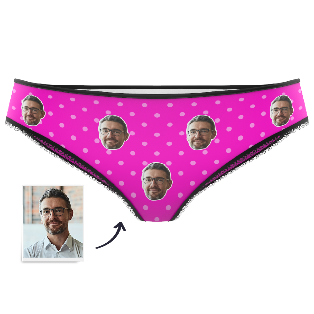 Custom Face Womens Panties-Polka Dot-FaceSocksUSA