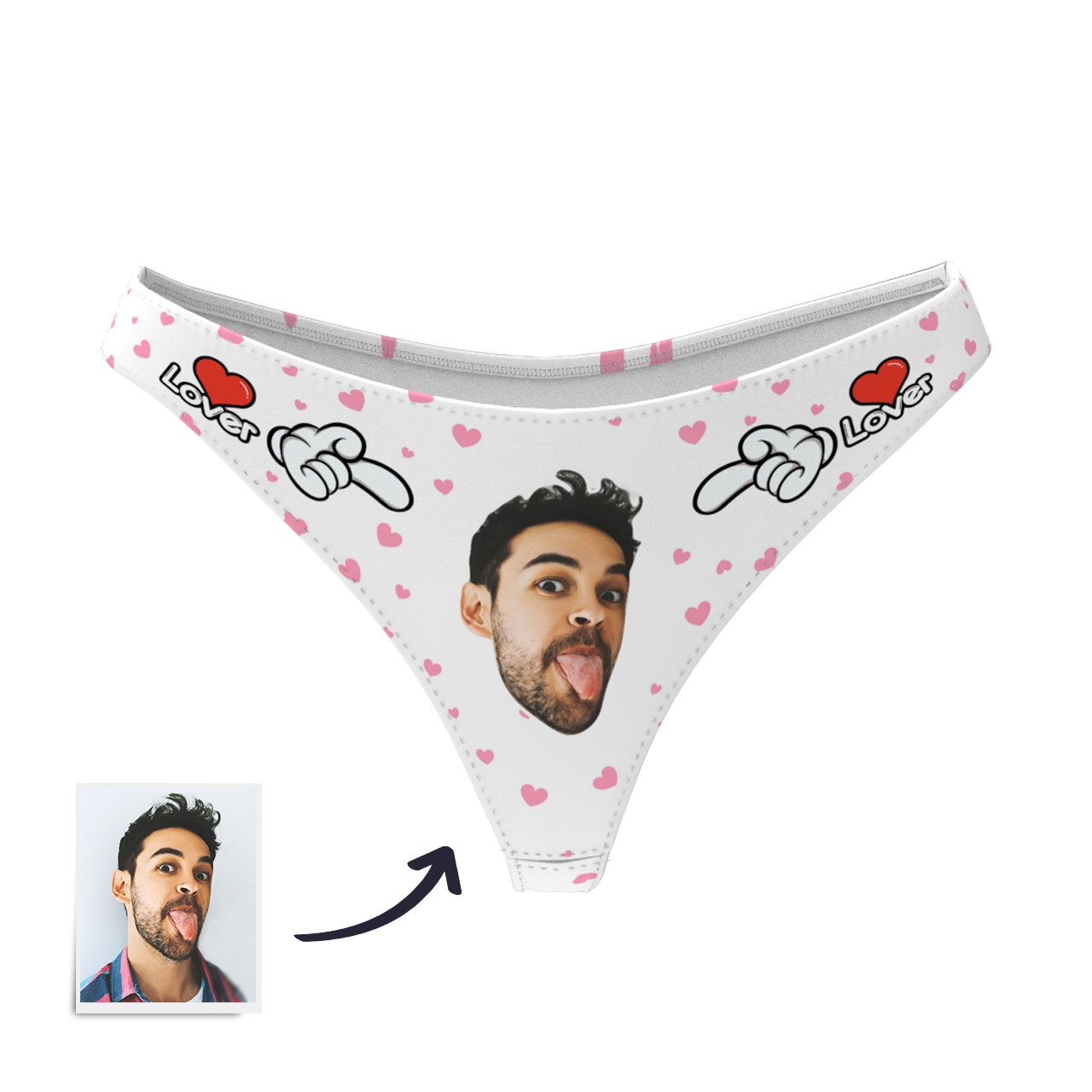 Women's Custom Face Thong - Lover-FaceSocksUSA