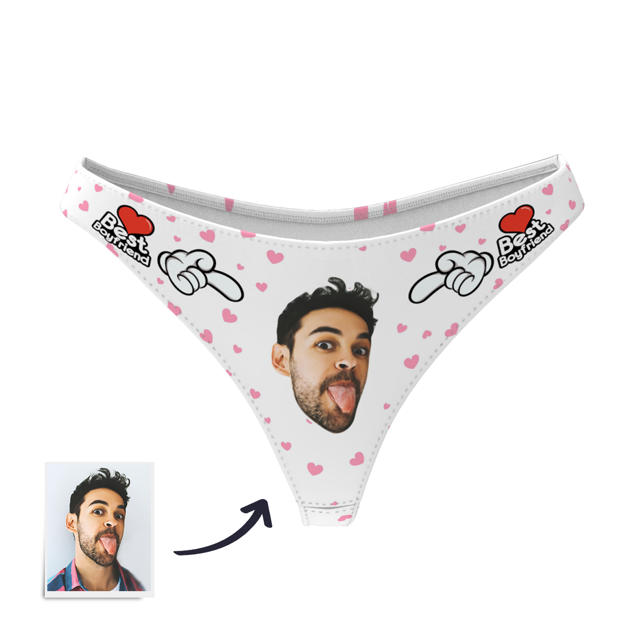 Women's Custom Face Thong - Best Boyfriend-FaceSocksUSA