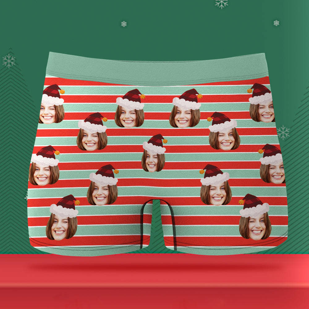 Custom Face Underwear Personalized Funny Boxer Christmas Gift for Men	 - FaceSocksUSA