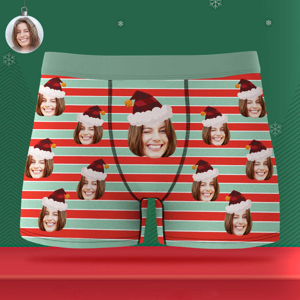 Custom Face Underwear Personalized Funny Boxer Christmas Gift for Men	 - FaceSocksUSA
