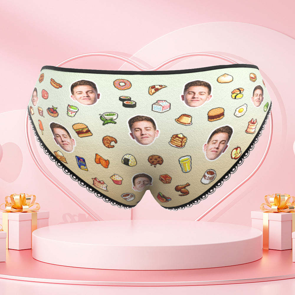 Custom Face Panties Personalized Women's Underwear Briefs Underpants Valentine's Day Gift for Her - FaceSocksUSA