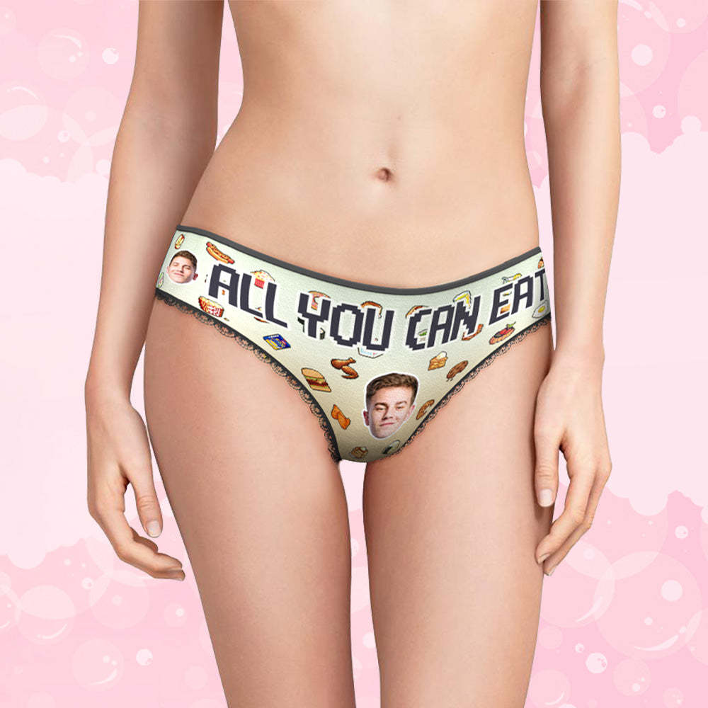 Custom Face Panties Personalized Women's Underwear Briefs Underpants Valentine's Day Gift for Her - FaceSocksUSA