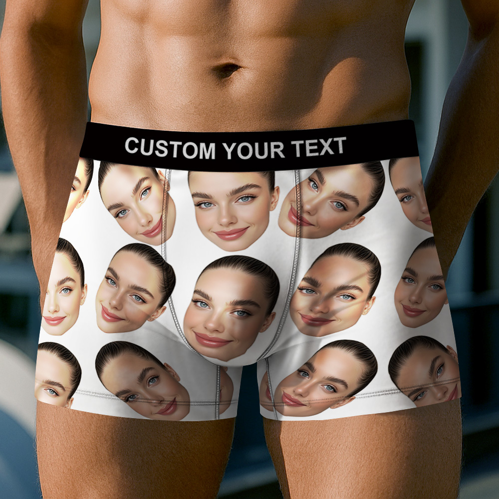 Custom Big Face Underwear Men's Boxer Briefs Breathable Ice Silk Personalized Photo Boxers - FaceSocksUSA