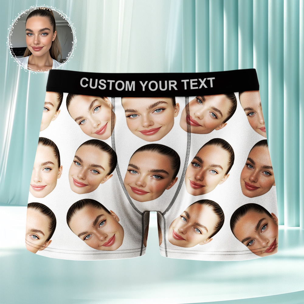 Custom Big Face Underwear Men's Boxer Briefs Breathable Ice Silk Personalized Photo Boxers - FaceSocksUSA