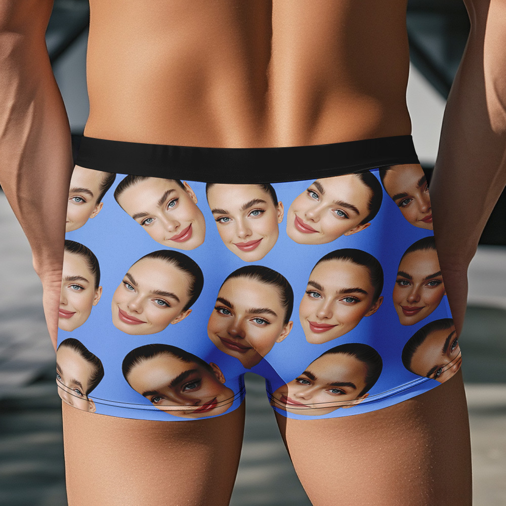 Custom Big Face Underwear Men's Boxer Briefs Breathable Ice Silk Personalized Photo Boxers - FaceSocksUSA