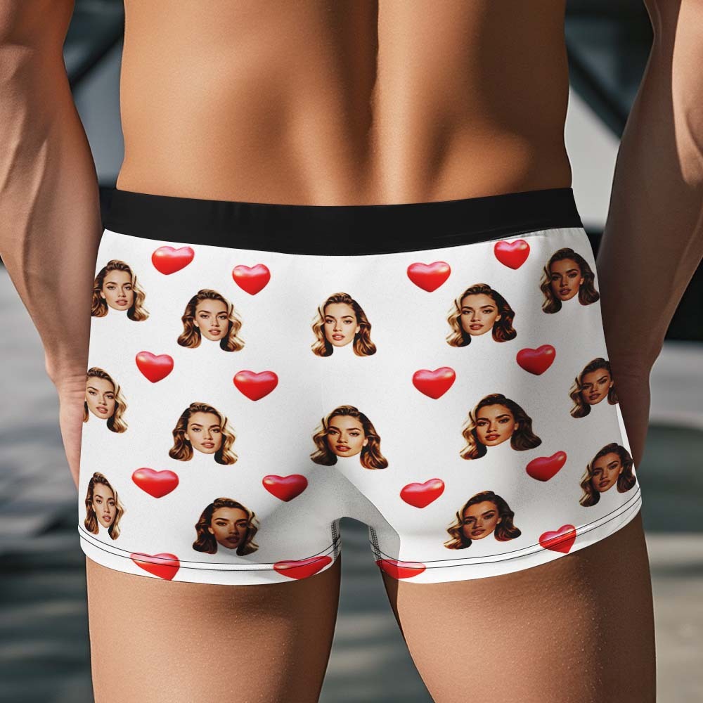 Custom Face Underwear Men's Boxer Briefs This Belongs to Personalized Photo Boxers Breathable Ice Silk - FaceSocksUSA