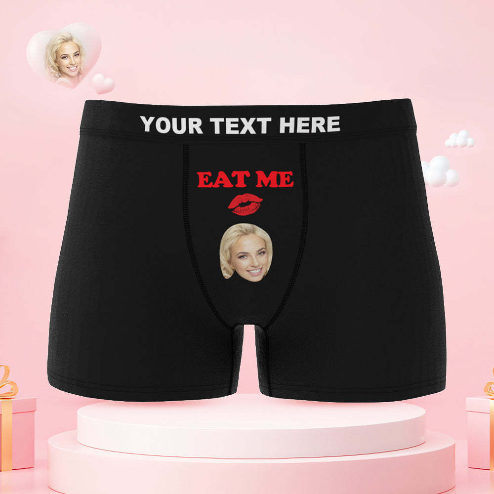 Custom Face Lick Me Couple Underwear Personalized Underwear Valentine's Day Gift - FaceSocksUSA