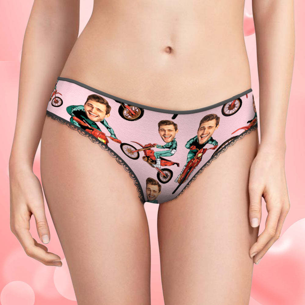 Custom Face Panties Personalized Photo Women's Lace Panties When It's Wet Slide Er In Valentine's Day Gift - FaceSocksUSA