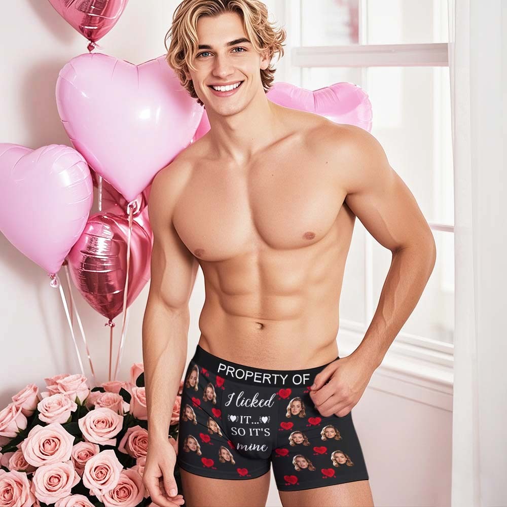Custom Face & Name Men's Boxer Shorts Underwear Rose Secret Personalized Boxer Briefs for Boyfriend Husband Gift - FaceSocksUSA