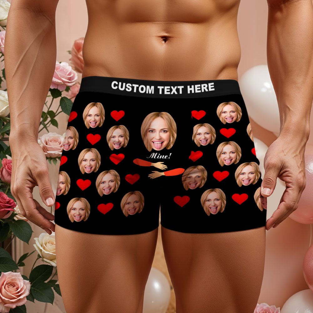 Personalized Photo Gift for Boyfriend Husband, Face Underwear, Custom Men Underwear, Anniversary/Birthday Gift for Him - FaceSocksUSA