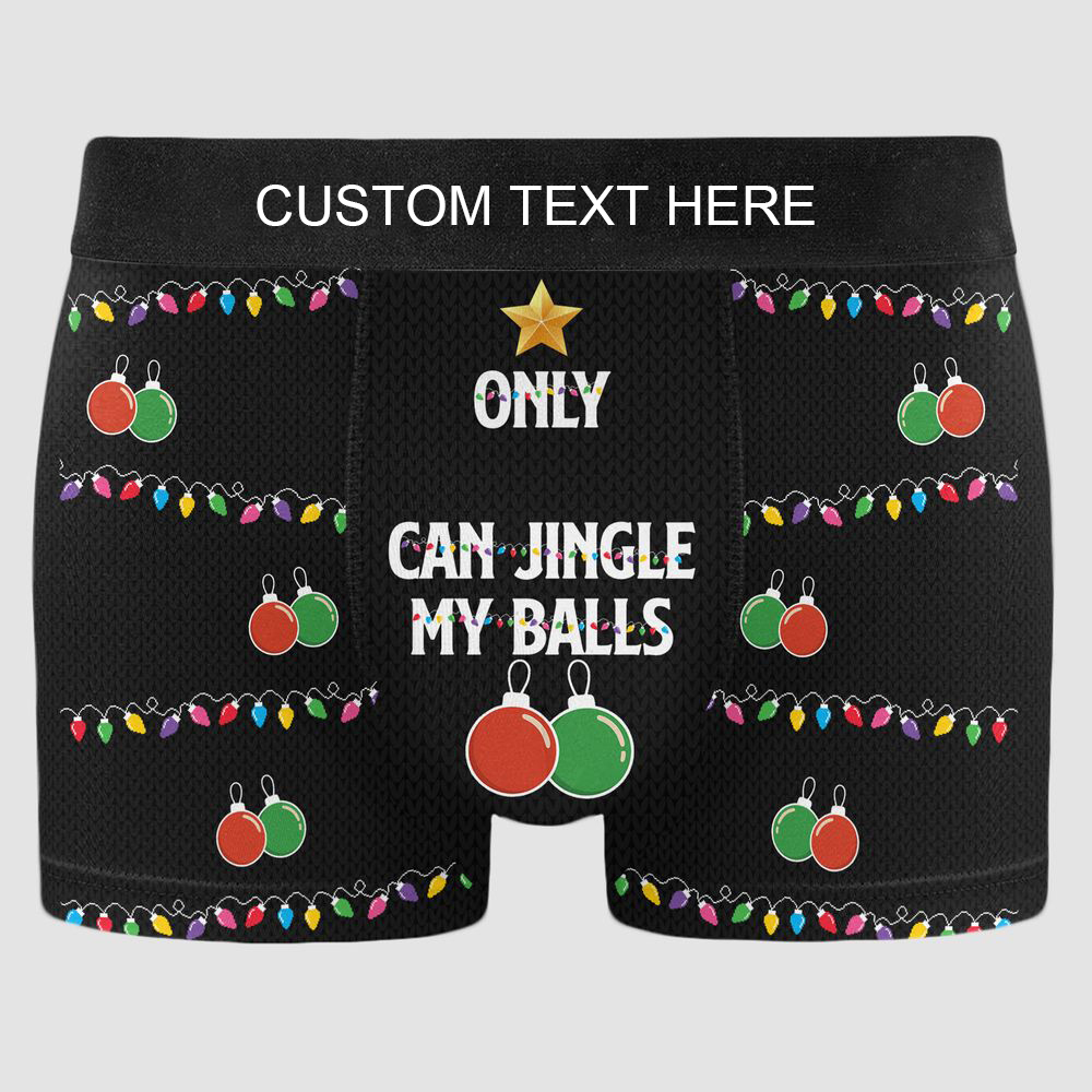 Jingle My Balls Funny Gift For Husband - Personalized Photo Men's Boxer Briefs - FaceSocksUSA