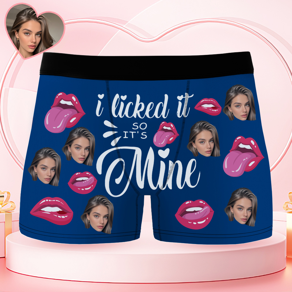 Custom Photo Boxer Briefs, Men's Boxers Underwear Personalized Anniversary Gifts For Husband And Wife Him And Her