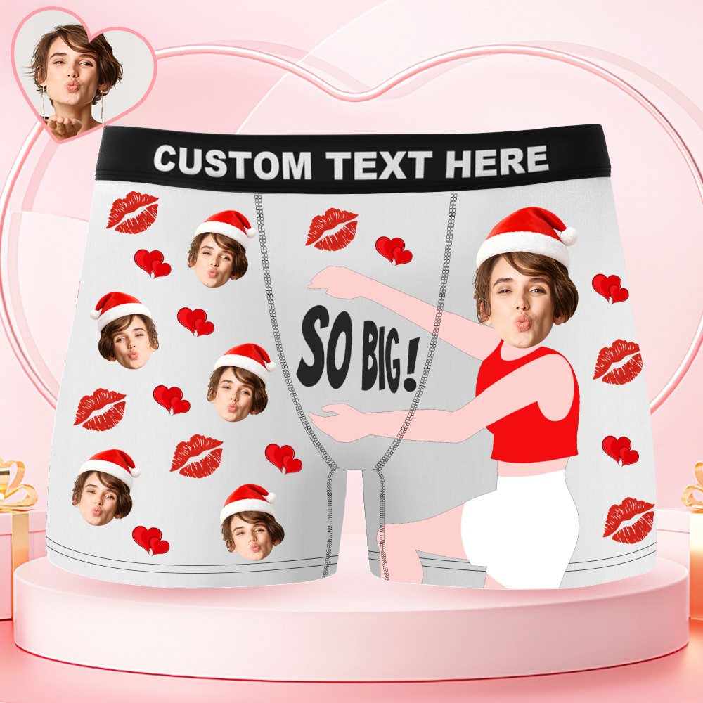 Personalized Face Boxer Briefs, Funny Photo Underwear, Christmas Gift for Men - FaceSocksUSA