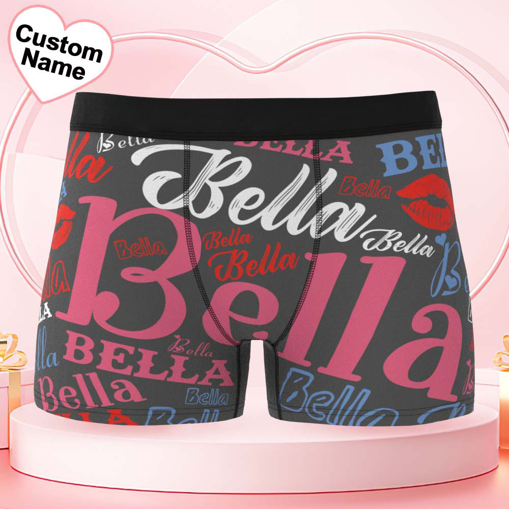 Personalized Men's Underwear Custom Name Men's Boxer Briefs - FaceSocksUSA