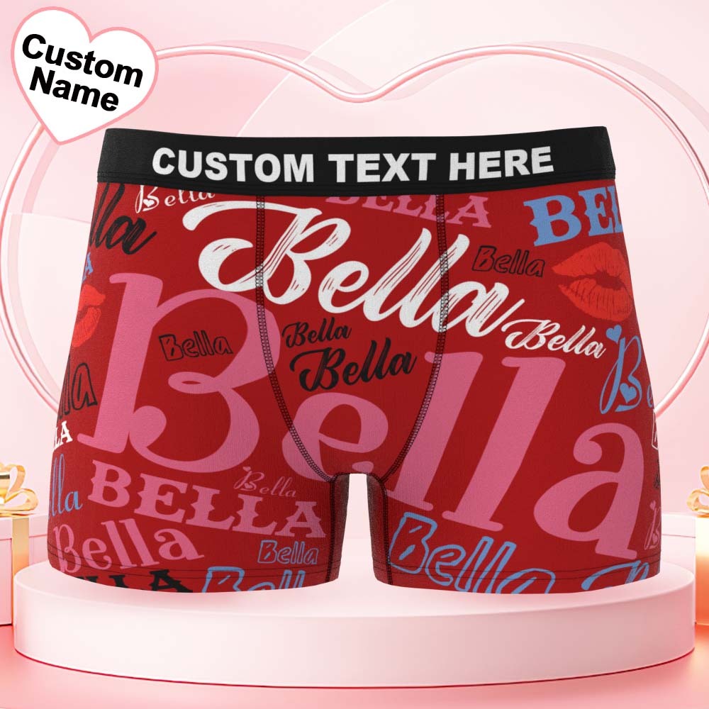 Personalized Men's Underwear Custom Name Men's Boxer Briefs - FaceSocksUSA