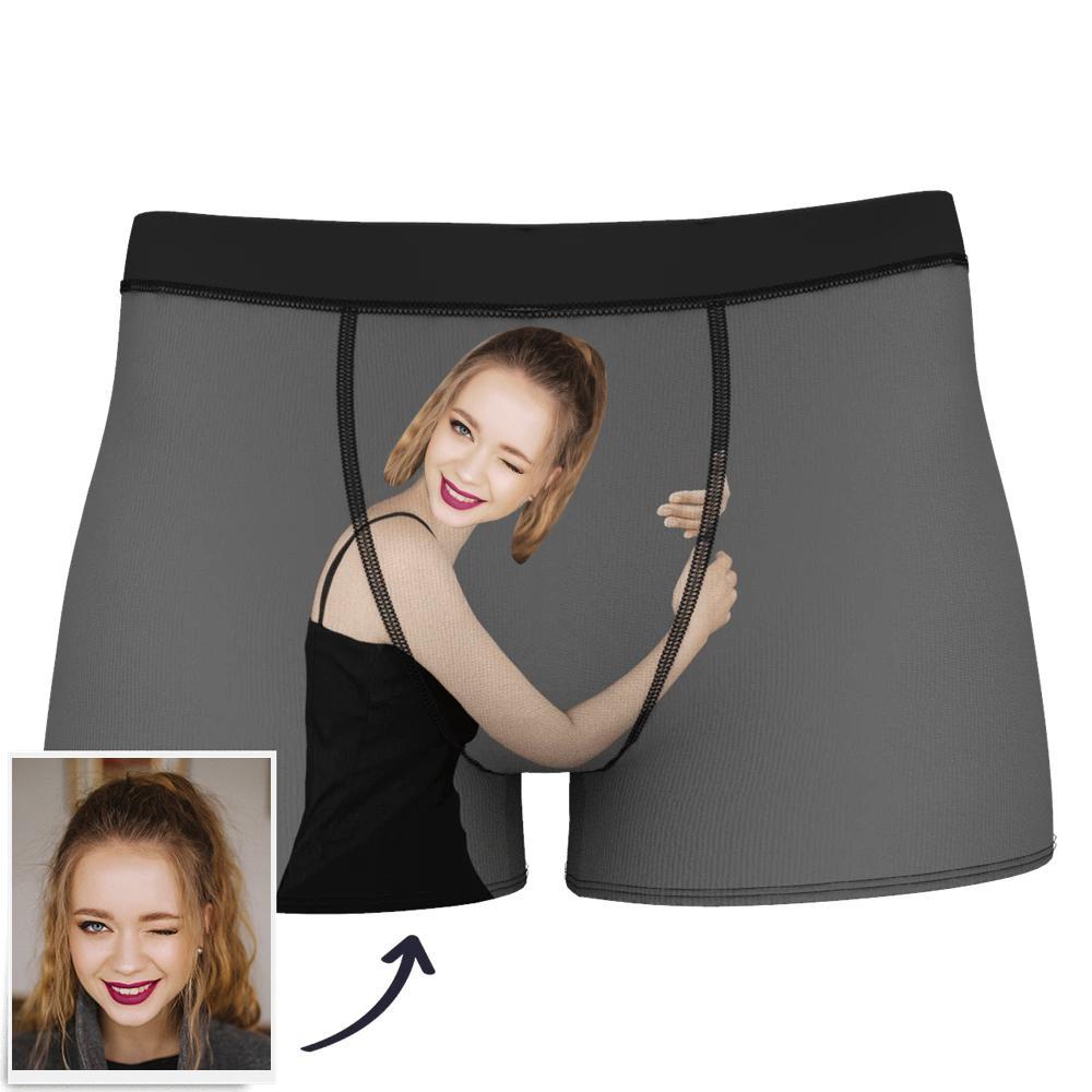 Custom Love Hug Photo Boxer Shorts - Light Skin-FaceSocksUSA