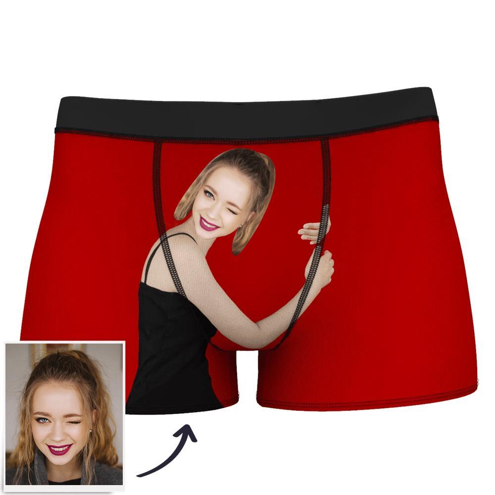 Custom Love Hug Photo Boxer Shorts - Light Skin-FaceSocksUSA