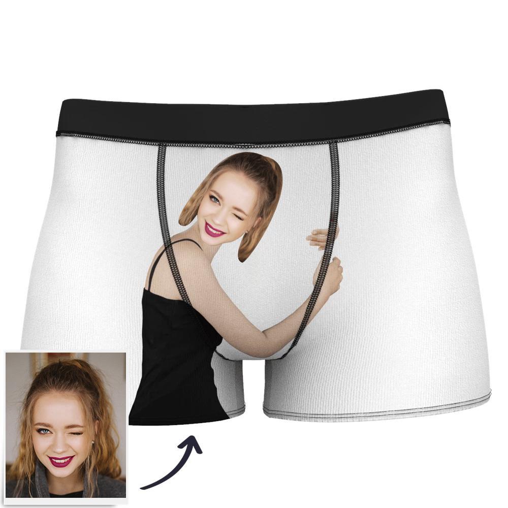 Custom Love Hug Photo Boxer Shorts - Light Skin-FaceSocksUSA