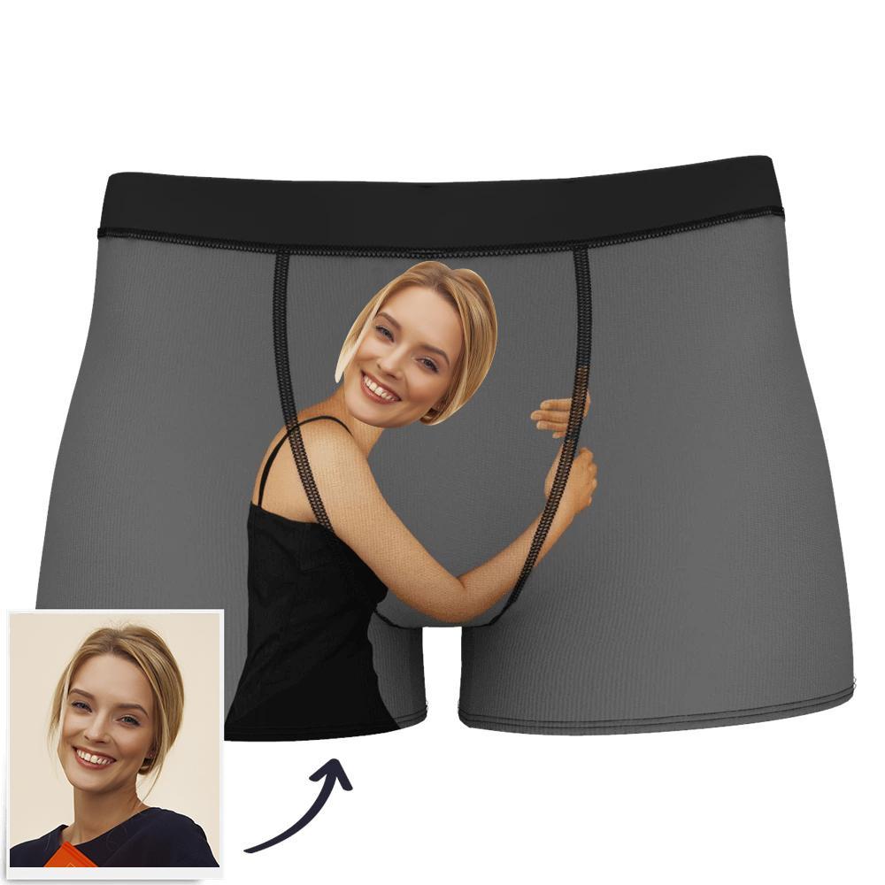 Face Boxer Custom Girlfriend Hugs Boxer Shorts - Brown Skin-FaceSocksUSA