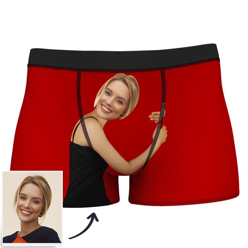 Face Boxer Custom Girlfriend Hugs Boxer Shorts - Brown Skin-FaceSocksUSA