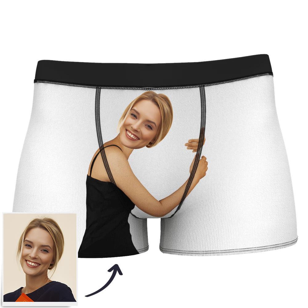 Face Boxer Custom Girlfriend Hugs Boxer Shorts - Brown Skin-FaceSocksUSA