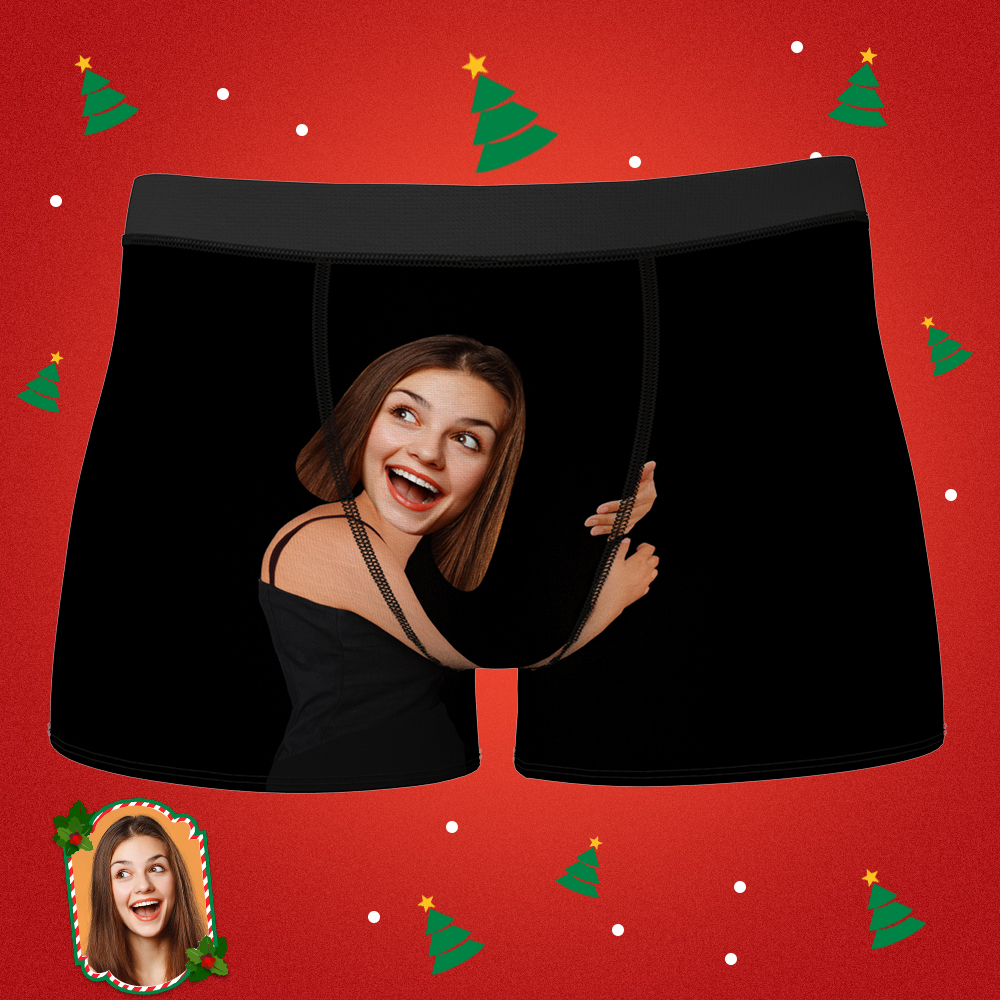 Face Boxer Custom Girlfriend Hugs Boxer Shorts - Brown Skin-FaceSocksUSA