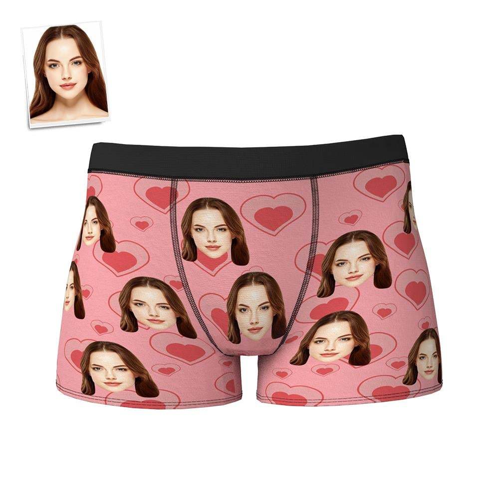 Custom Face Boxer Shorts Personalized Photo Boxer Shorts Romantic Valentine's Day Gifts - FaceSocksUSA