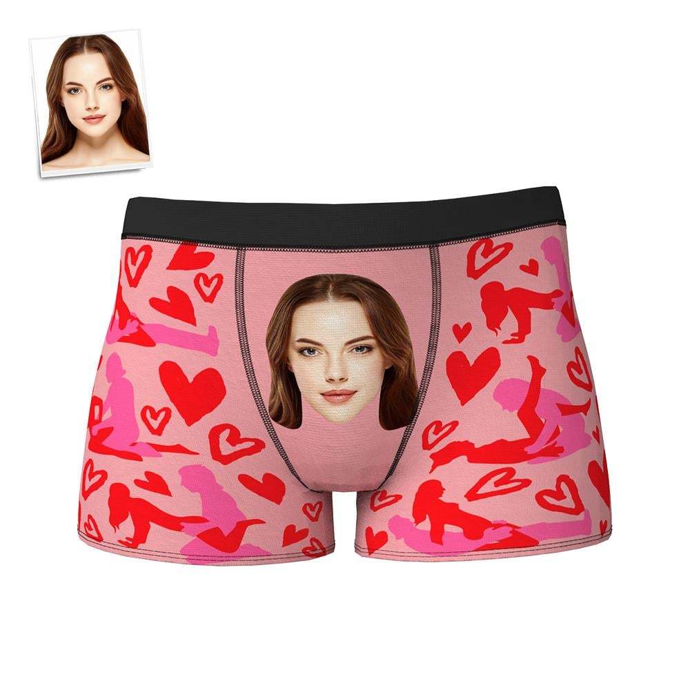 Custom Face Boxer Shorts Personalized Photo Boxer Shorts Sexy Valentine's Day Gifts for Lover - FaceSocksUSA