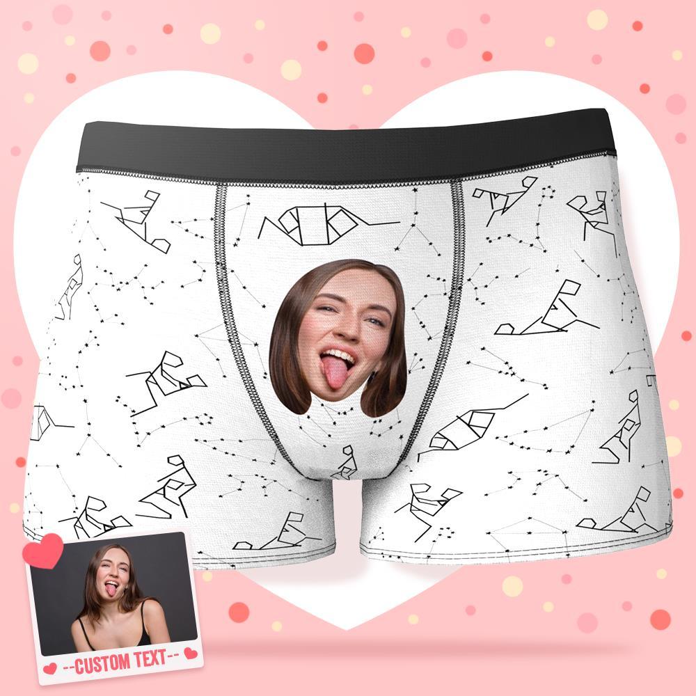 Custom Face Boxer Personalize XOXO Underwear Valentine's Gifts for Him - Constellation