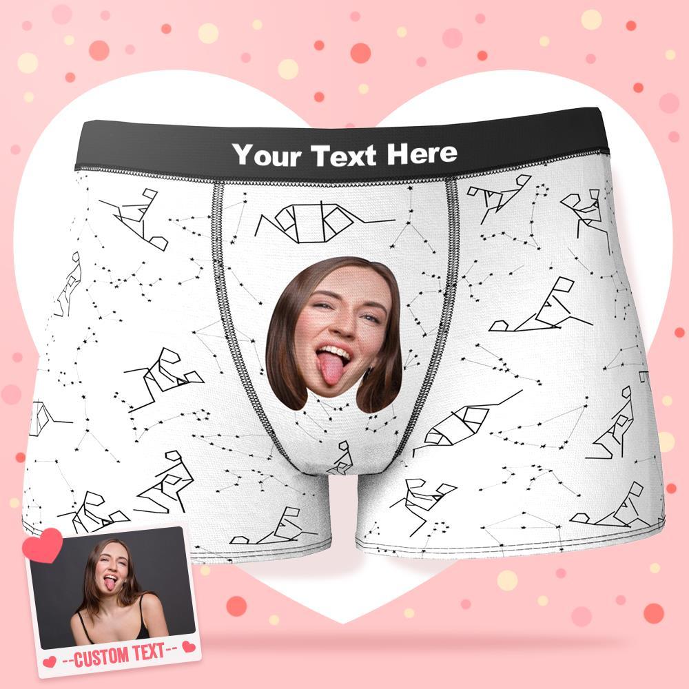 Custom Face Boxer Personalize XOXO Underwear Valentine's Gifts for Him - Constellation