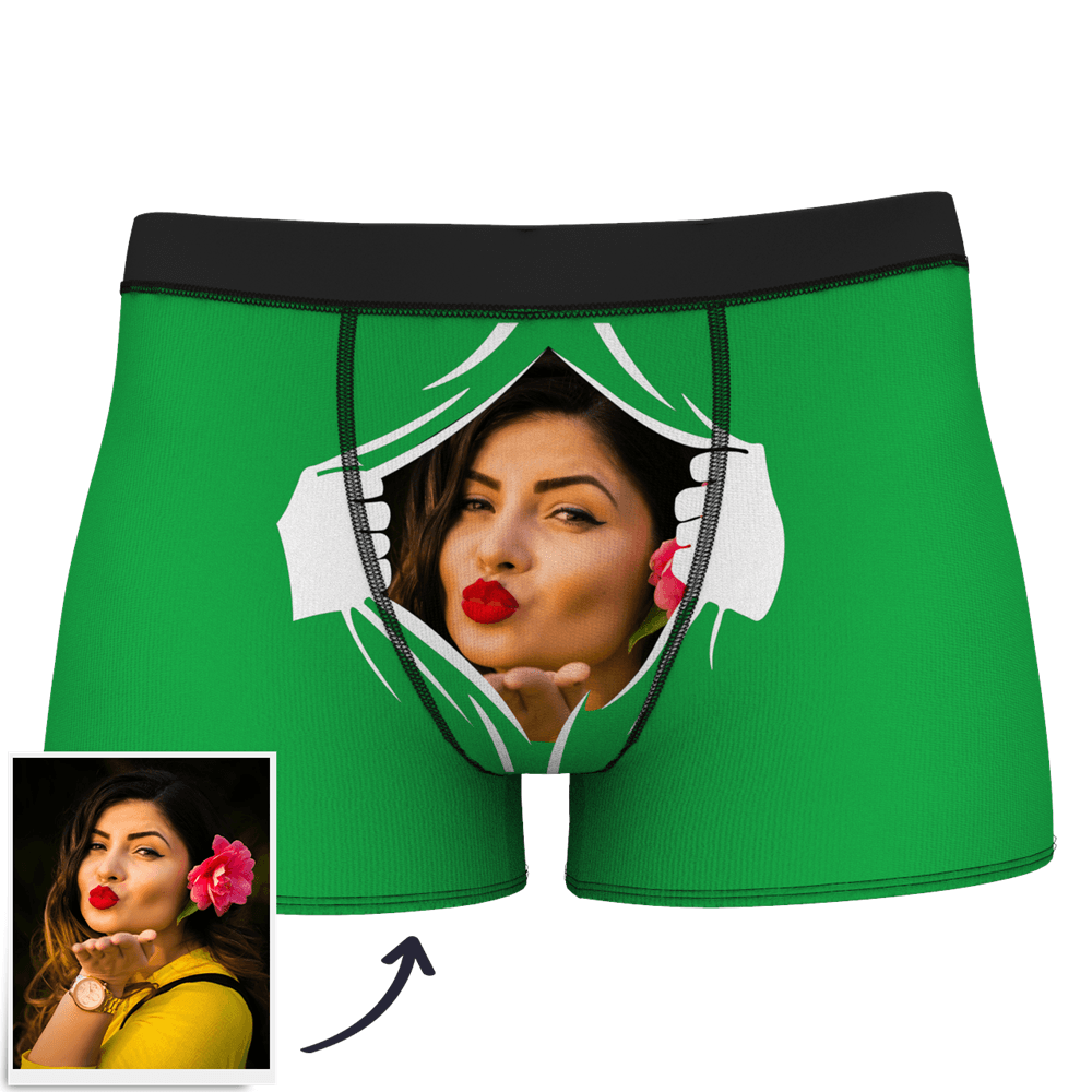 Men's Custom Face On Tearing Boxer Shorts	 - FaceSocksUSA